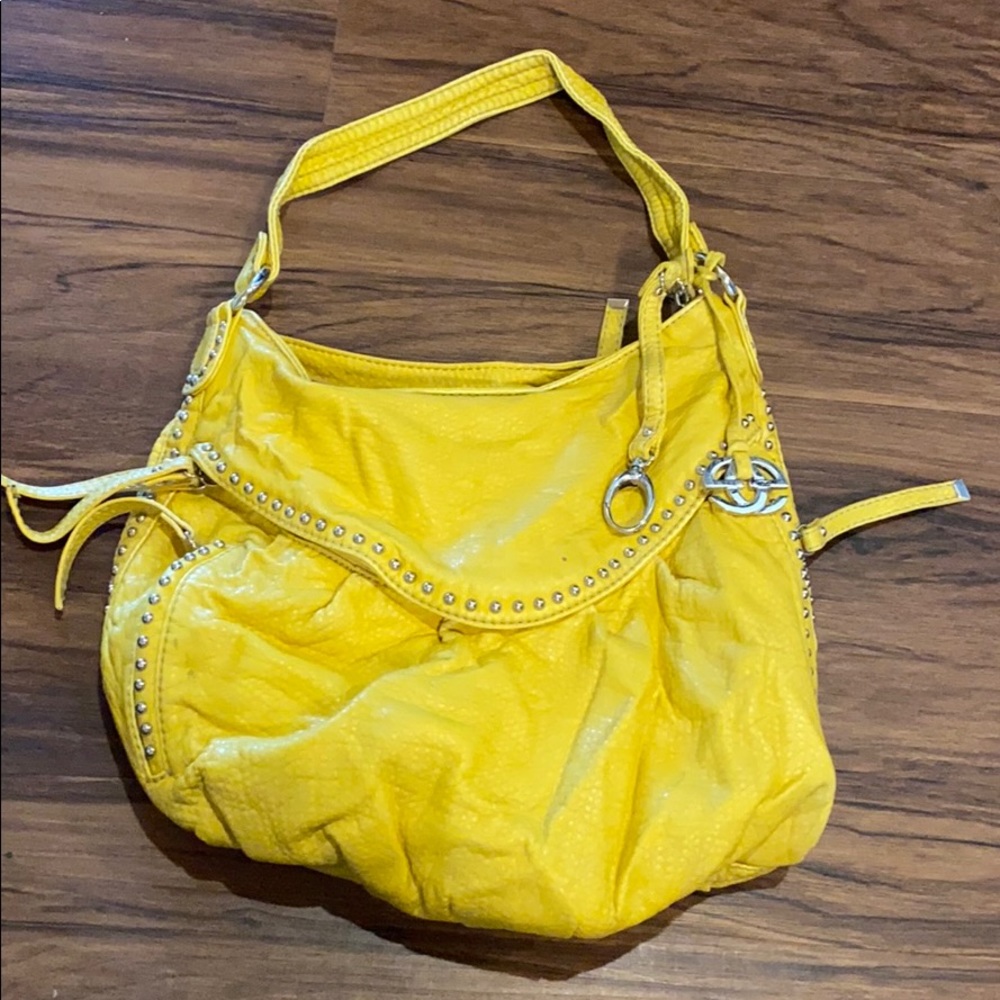 Yellow shoulder purse